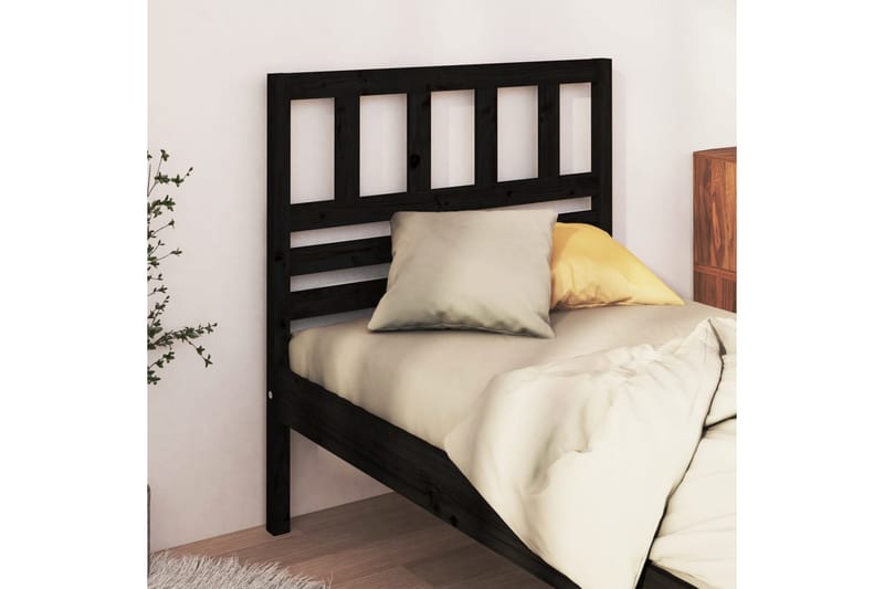 Sänggavel svart 96x4x100 cm massiv furu - Svart - Sänggavlar & huvudgavlar