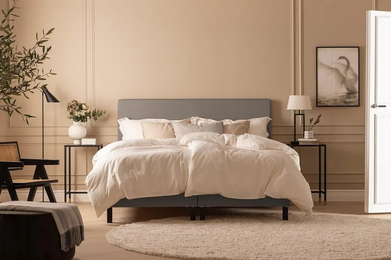 Scarlett Knappad gavel 120 - Grå - Möbler - Säng - Sängtillbehör & sänggavel - Sänggavlar & huvudgavlar