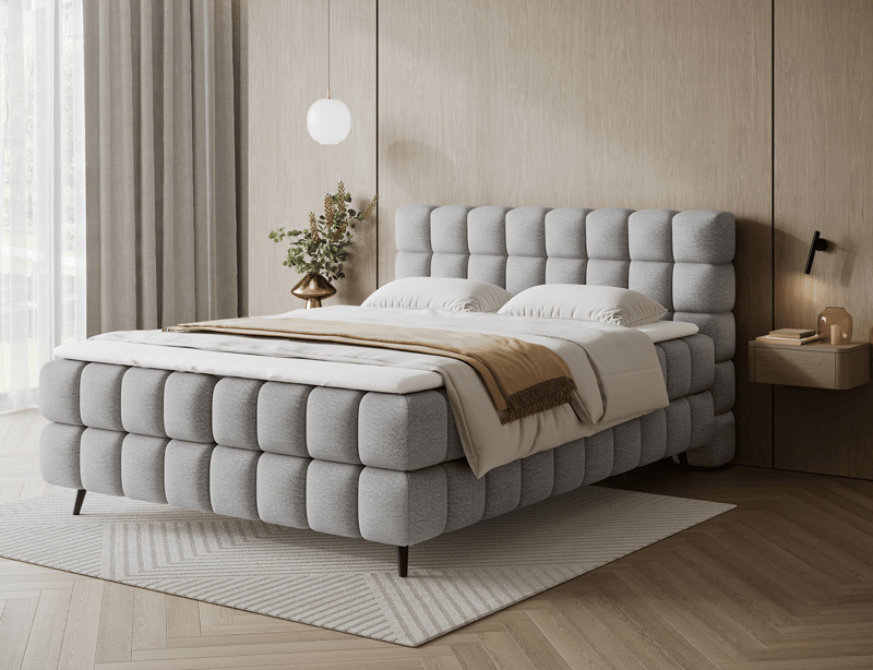 Sabeno Sängpaket Bubblig Kontinentalsäng med förvaring 140x200 cm - svart - Möbler - Säng - Kontinentalsäng