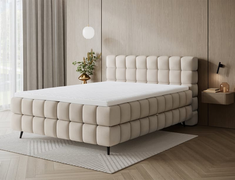 Sabeno Sängpaket Bubblig Kontinentalsäng med förvaring 140x200 cm - svart - Möbler - Säng - Kontinentalsäng