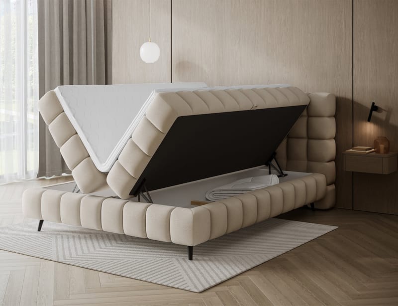 Sabeno Sängpaket Bubblig Kontinentalsäng med förvaring 140x200 cm - svart - Möbler - Säng - Kontinentalsäng
