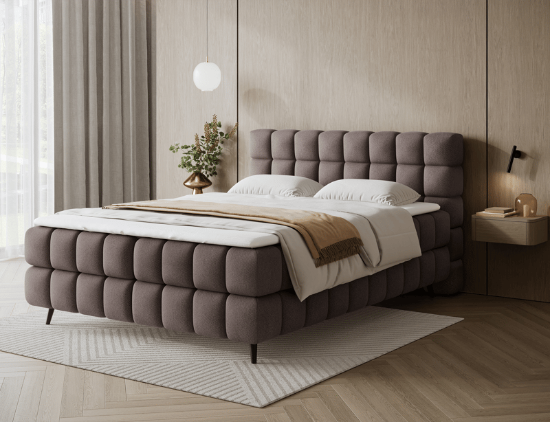 Sabeno Sängpaket Bubblig Kontinentalsäng med förvaring 140x200 cm - Tonall 22 - Möbler - Säng - Kontinentalsäng