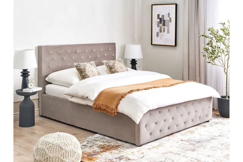 Saleux Sängram 140x200 cm - Taupe - Möbler - Säng - Sängram & sängstomme