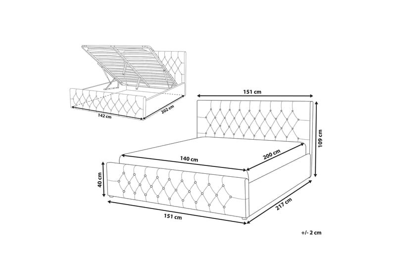 Saleux Sängram 140x200 cm - Taupe - Möbler - Säng - Sängram & sängstomme