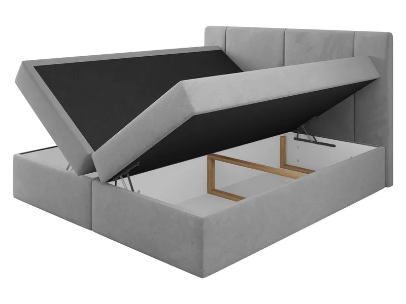 Salricus Sängpaket Kontinentalsäng 180x200 cm med Förvaring - Ljusgrå - Möbler - Säng - Kontinentalsäng