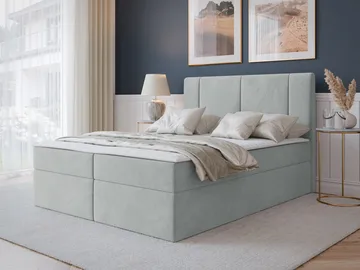 Salricus Sängpaket Kontinentalsäng 180x200 cm med Förvaring - Ljusgrå - Möbler - Säng - Kontinentalsäng