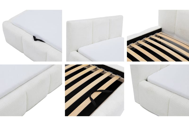 Salvenor Sängram med Förvaring 90x200 cm - Beige - Möbler - Säng - Sängram & sängstomme