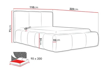 Salvenor Sängram med Förvaring 90x200 cm - Grön - Möbler - Säng - Sängram & sängstomme