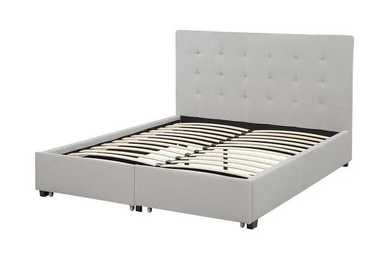 Sandrick Dubbelsäng med Förvaring 140x200 - Grå - Möbler - Säng - Sängram & sängstomme