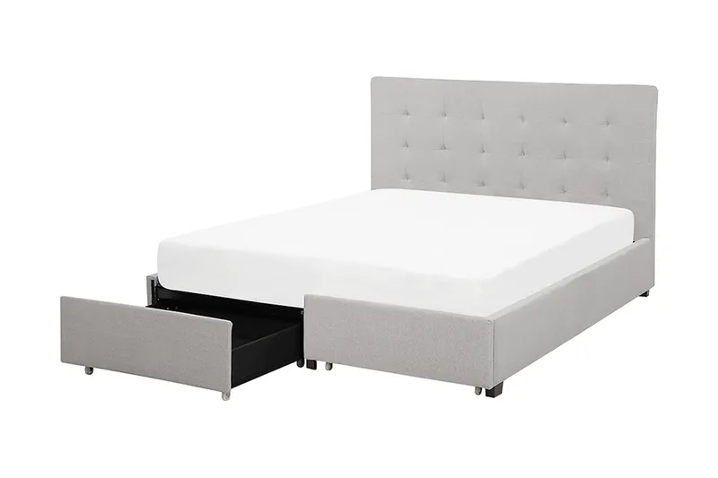 Sandrick Dubbelsäng med Förvaring 140x200 - Grå - Möbler - Säng - Sängram & sängstomme