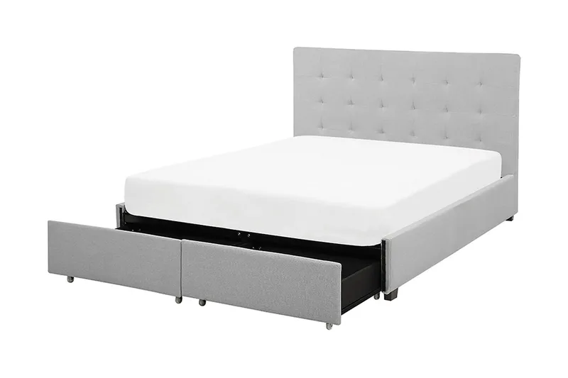 Sandrick Dubbelsäng med Förvaring 140x200 - Grå - Möbler - Säng - Sängram & sängstomme