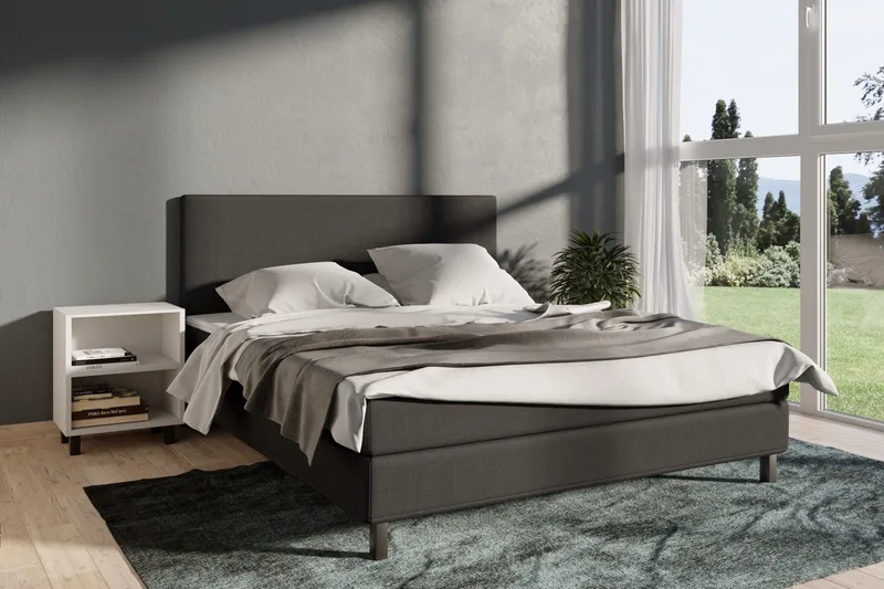 Select No 1 Komplett Sängpaket 210x210 - Mörkgrå/Svart - Möbler - Säng - Komplett sängpaket