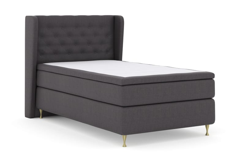 Select No 4 Komplett Sängpaket 120x200 Fast - Mörkgrå/Guld - Möbler - Säng - Komplett sängpaket
