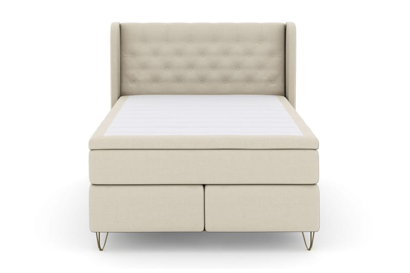 Select No 4 Komplett Sängpaket 140x200 Fast/Medium, Beige/Metall V-form