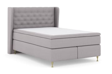 Select No 4 Komplett Sängpaket 140x200 Fast/Medium - Ljusgrå/Guld - Möbler - Säng - Komplett sängpaket