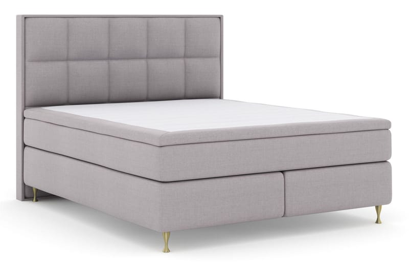 Select No 4 Komplett Sängpaket 160x200 Fast - Ljusgrå/Guld - Möbler - Säng - Komplett sängpaket