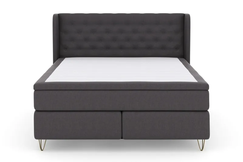 Select No 4 Komplett Sängpaket 180x200 Fast, Mörkgrå/Metall V-form