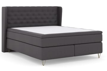 Select No 4 Komplett Sängpaket 180x200 Fast - Mörkgrå/Metall V-form - Möbler - Säng - Komplett sängpaket