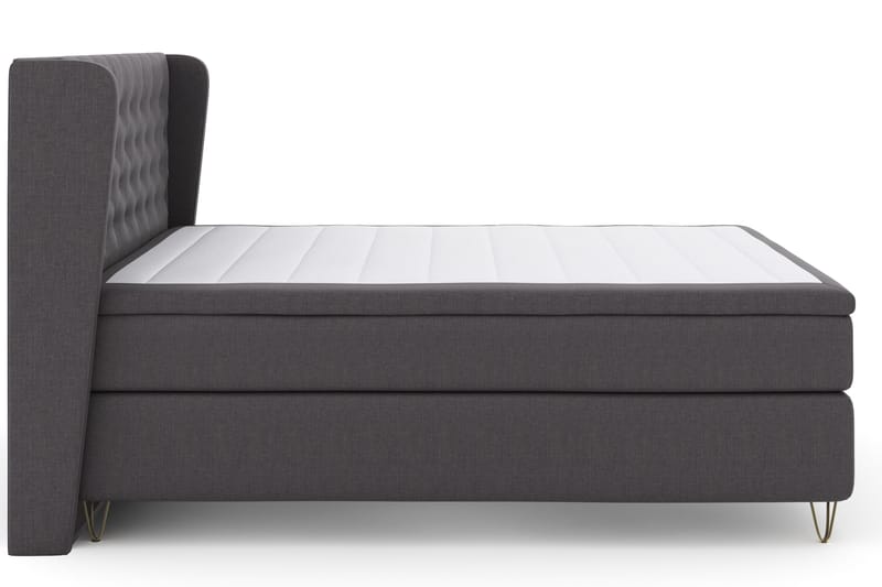 Select No 4 Komplett Sängpaket 180x200 Fast - Mörkgrå/Metall V-form - Möbler - Säng - Komplett sängpaket
