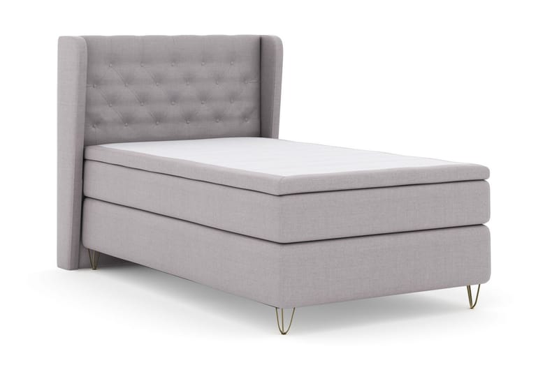 Select No 5 Komplett Sängpaket 120x200 Medium Latex - Ljusgrå/Metall V-form - Möbler - Säng - Komplett sängpaket