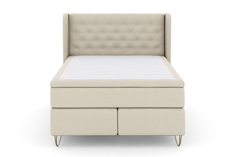 Select No 5 Komplett Sängpaket 140x200 Medium Watergel, Beige/Metall V-form