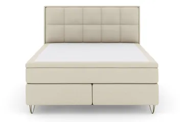 Select No 5 Komplett Sängpaket 180x200 Fast Latex - Beige/Metall V-form - Möbler - Säng - Komplett sängpaket