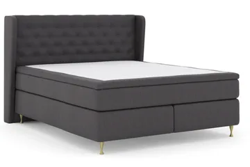Select No 5 Komplett Sängpaket 180x200 Fast Latex - Mörkgrå/Guld - Möbler - Säng - Komplett sängpaket