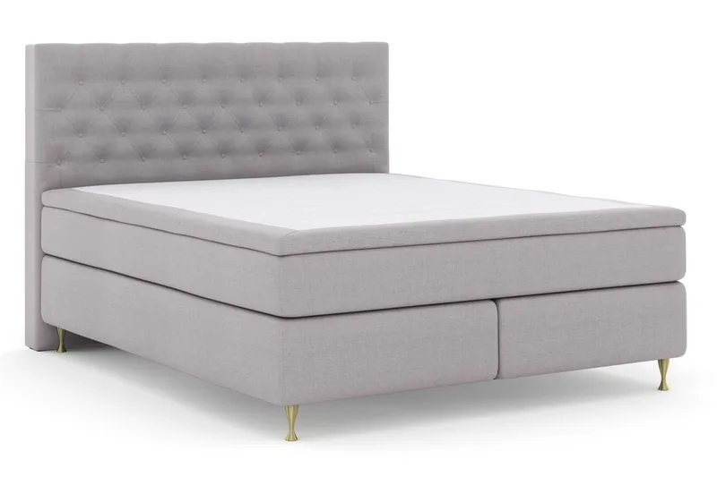 Select No 5 Komplett Sängpaket 210x210 Fast Watergel - Ljusgrå/Guld - Möbler - Säng - Komplett sängpaket