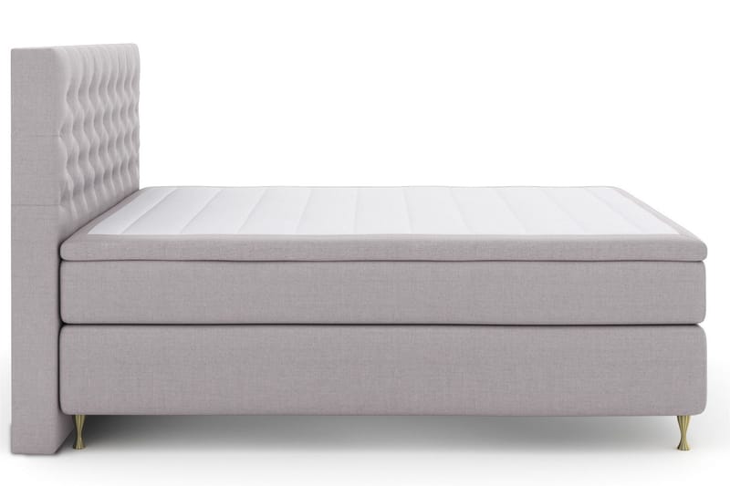 Select No 5 Komplett Sängpaket 210x210 Fast Watergel, Ljusgrå/Guld