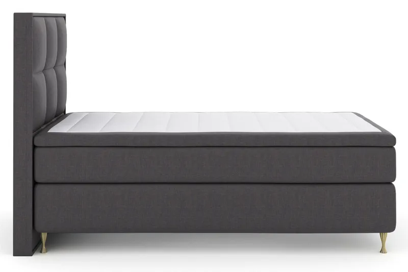 Select No 6 Komplett Sängpaket 120x200 Fast Watergel, Mörkgrå/Metall V-form