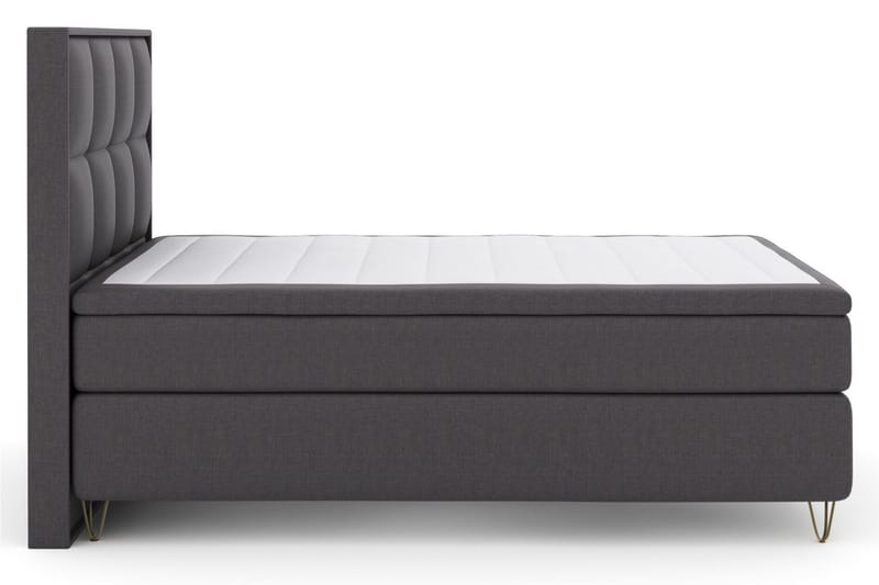 Select No 6 Komplett Sängpaket 140x200 Fast Memory/Pocket, Mörkgrå/Metall V-form