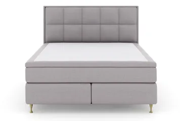 Select No 6 Komplett Sängpaket 160x200 Fast Memory/Pocket - Ljusgrå/Guld - Möbler - Säng - Komplett sängpaket