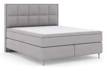 Select No 6 Komplett Sängpaket 160x200 Fast Memory/Pocket - Ljusgrå/Guld - Möbler - Säng - Komplett sängpaket
