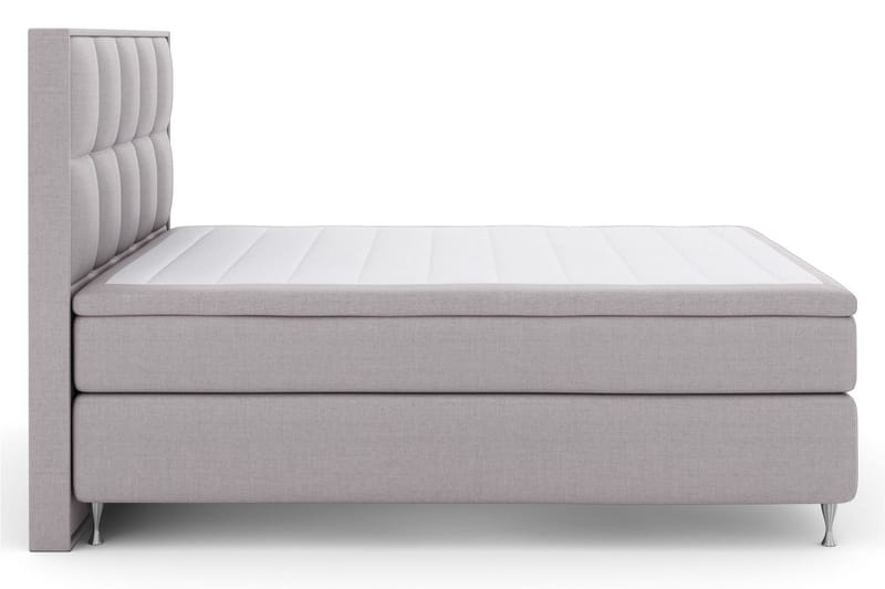 Select No 6 Komplett Sängpaket 180x200 Fast Memory/Pocket, Ljusgrå/Silver