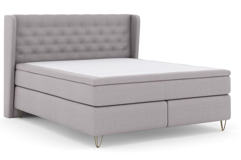 Select No 6 Komplett Sängpaket 180x200 F/M Memory/Pocket - Ljusgrå/Metall V-form - Möbler - Säng - Komplett sängpaket