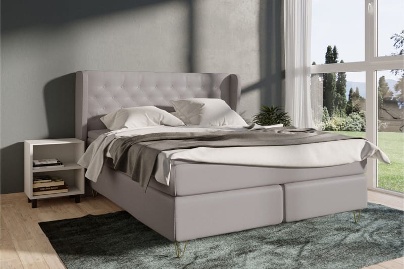Select No 6 Komplett Sängpaket 180x200 F/M Memory/Pocket - Ljusgrå/Metall V-form - Möbler - Säng - Komplett sängpaket