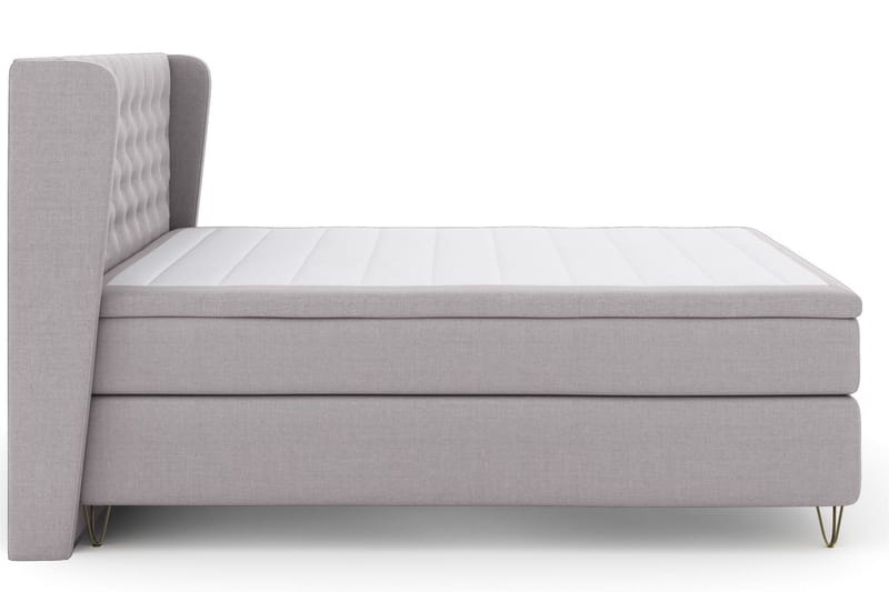 Select No 6 Komplett Sängpaket 180x200 F/M Memory/Pocket, Ljusgrå/Metall V-form