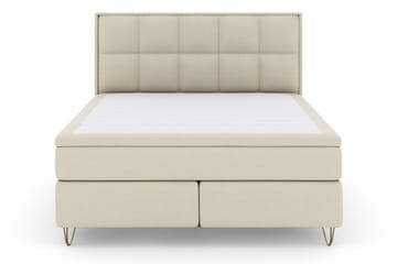 Select No 6 Komplett Sängpaket 210x210 Fast Watergel - Beige/Metall V-form - Möbler - Säng - Komplett sängpaket