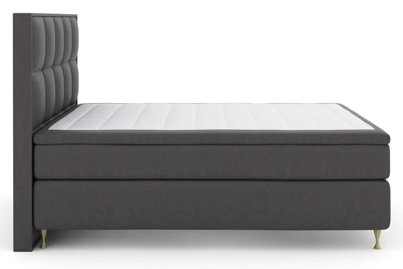 Select No 6 Komplett Sängpaket 210x210 Fast Watergel, Mörkgrå/Guld
