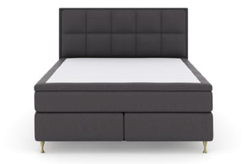 Select No 6 Komplett Sängpaket 210x210 Fast Watergel - Mörkgrå/Guld - Möbler - Säng - Komplett sängpaket