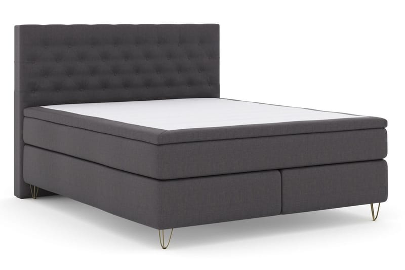 Select No 6 Komplett Sängpaket 210x210 Fast/Medium Watergel - Mörkgrå/Metall V-form - Möbler - Säng - Komplett sängpaket