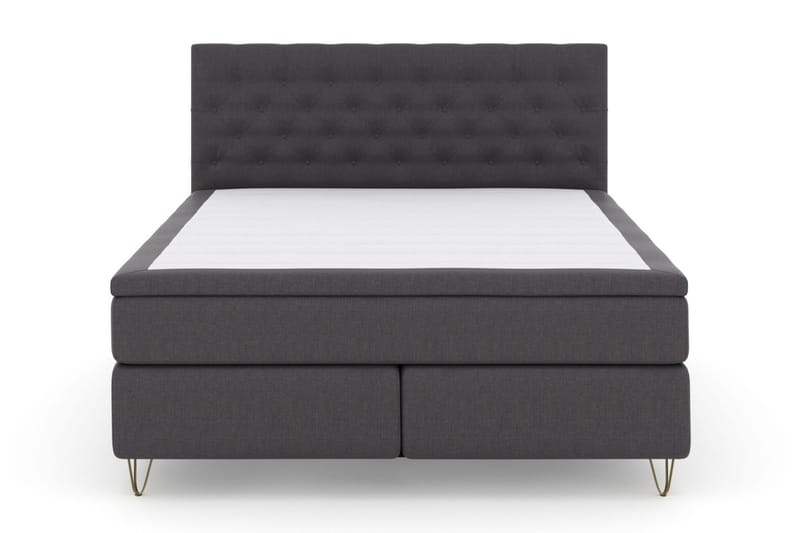 Select No 6 Komplett Sängpaket 210x210 Fast/Medium Watergel - Mörkgrå/Metall V-form - Möbler - Säng - Komplett sängpaket