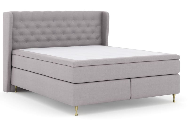 Select No 6 Komplett Sängpaket 210x210 Medium Watergel - Ljusgrå/Guld - Möbler - Säng - Komplett sängpaket