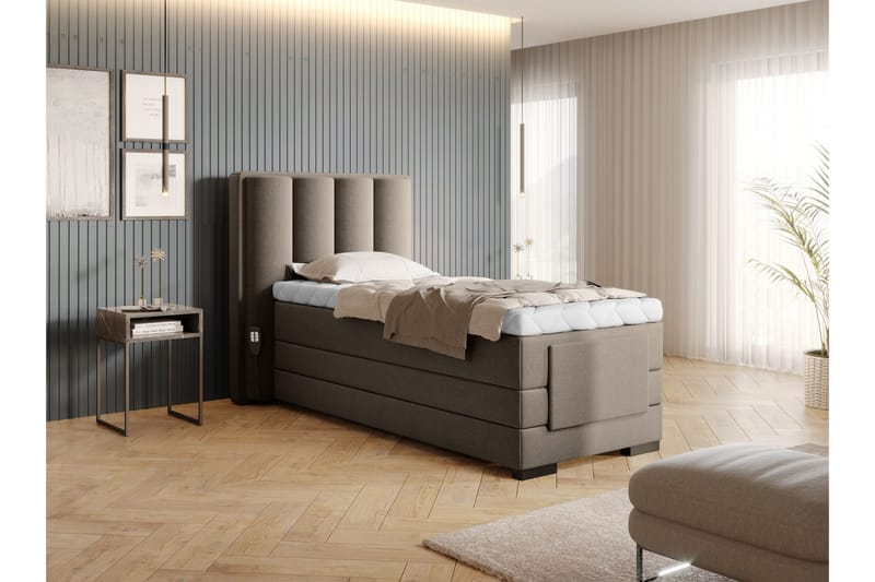 Banti Ställbar Kontinentalsäng 90x200 cm - Beige - Möbler - Säng - Ställbara sängar