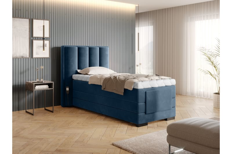 Banti Ställbar Kontinentalsäng 90x200 cm - Blå - Möbler - Säng - Ställbara sängar