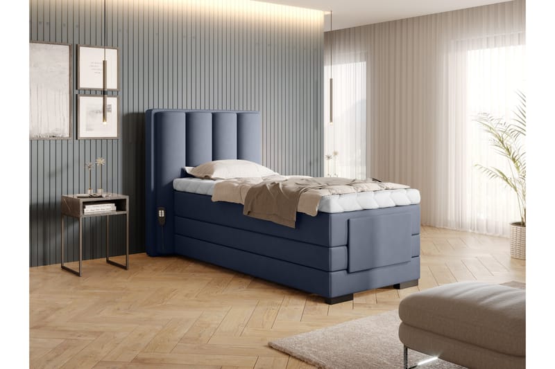Banti Ställbar Kontinentalsäng 90x200 cm - Blå - Ställbara sängar