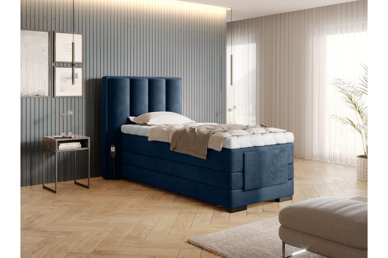 Banti Ställbar Kontinentalsäng 90x200 cm - Blå - Möbler - Säng - Ställbara sängar