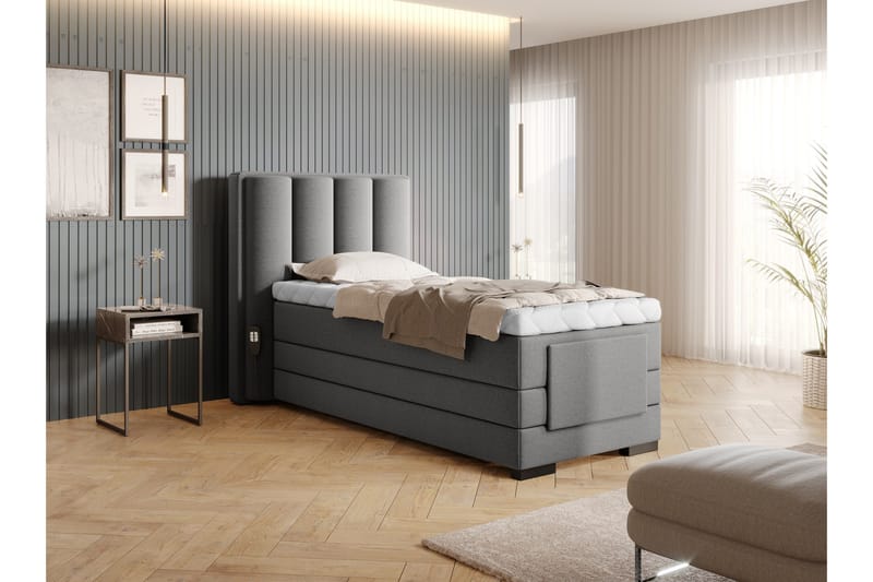 Banti Ställbar Kontinentalsäng 90x200 cm - Grå - Möbler - Säng - Ställbara sängar