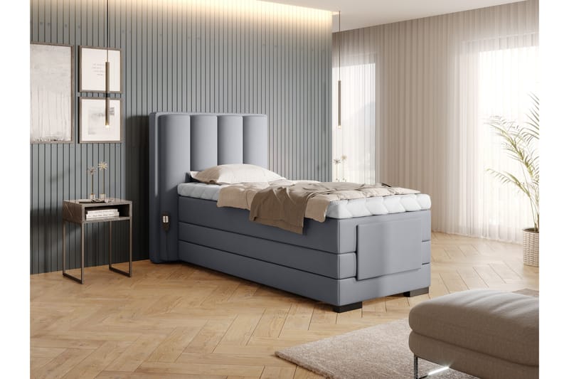 Banti Ställbar Kontinentalsäng 90x200 cm - Grå - Möbler - Säng - Ställbara sängar