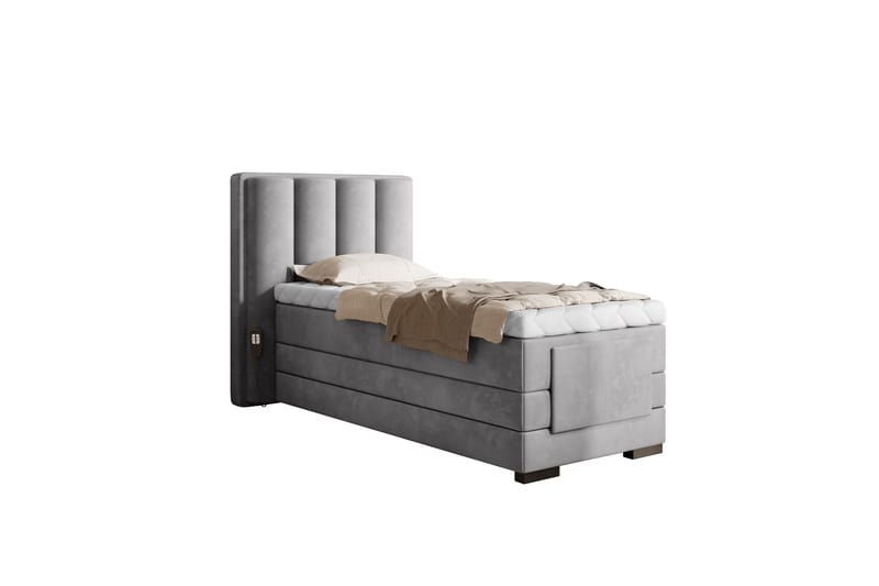 Banti Ställbar Kontinentalsäng 90x200 cm - Grå - Möbler - Säng - Ställbara sängar